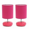 Creekwood Home 10.24-in. Traditional Mini Round Rock Table Lamp, Pink, 2PK CWT-2017-PN-2PK
